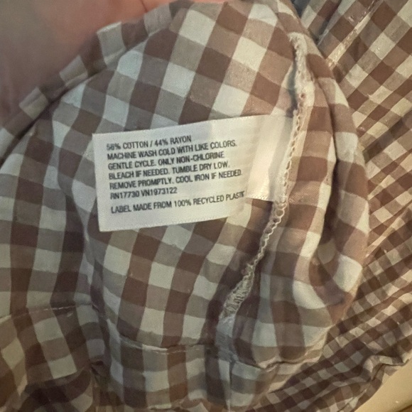 Universal Thread Checkered gingham Midi Dress - brown and White - Picture 4 of 4